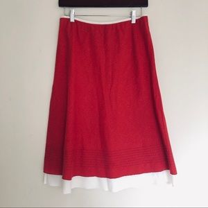 💋 Anthropologie gorgeous red cotton skirt small